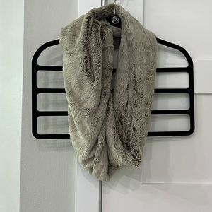Gray faux fur wrap